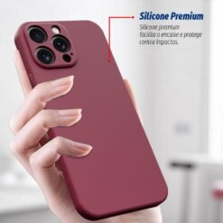 Imagem de Capa de Celular Premium em Silicone Veludo para Apple iPhone 13 PRO MAX (LILÁS) - fragrância árabe