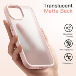 Imagem de Capa Fosca JETech para iPhone 13 de 6,1 Polegadas - Proteção Militar em Giz Rosa - fragrância árabe