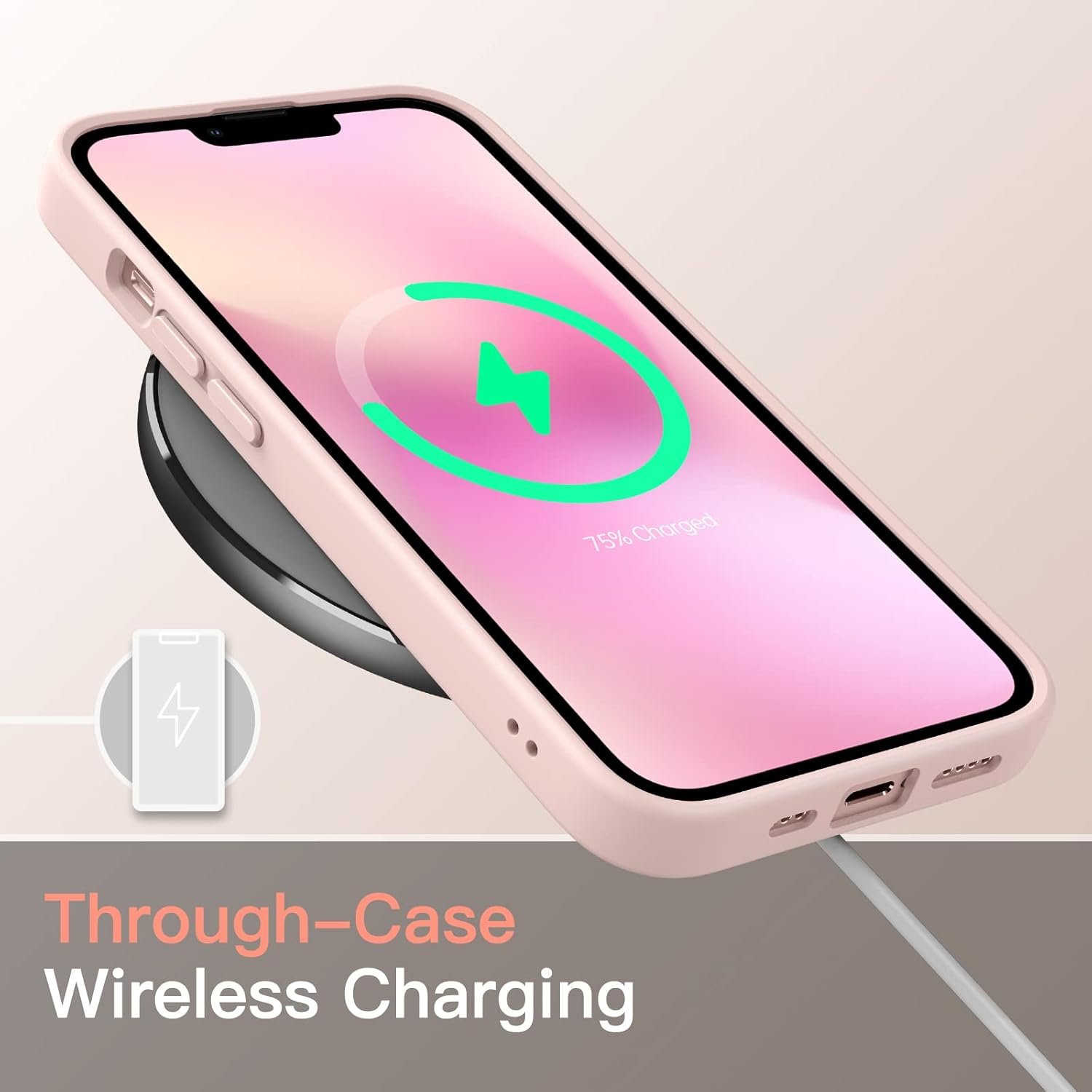 Imagem de Capa Fosca JETech para iPhone 13 de 6,1 Polegadas - Proteção Militar em Giz Rosa - fragrância árabe