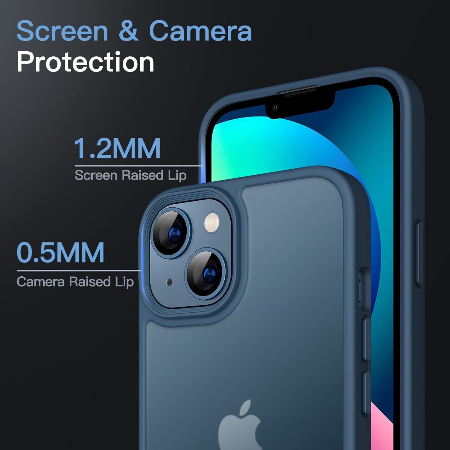 Imagem de Capa Fosca JETech para iPhone 13 de 6,1 Polegadas - Proteção Militar em Azul Tempestade - fragrância árabe