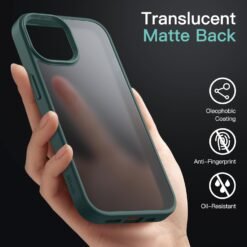 Imagem de Capa Fosca JETech para iPhone 13 de 6,1 Polegadas - Proteção Militar em Verde Escuro - fragrância árabe