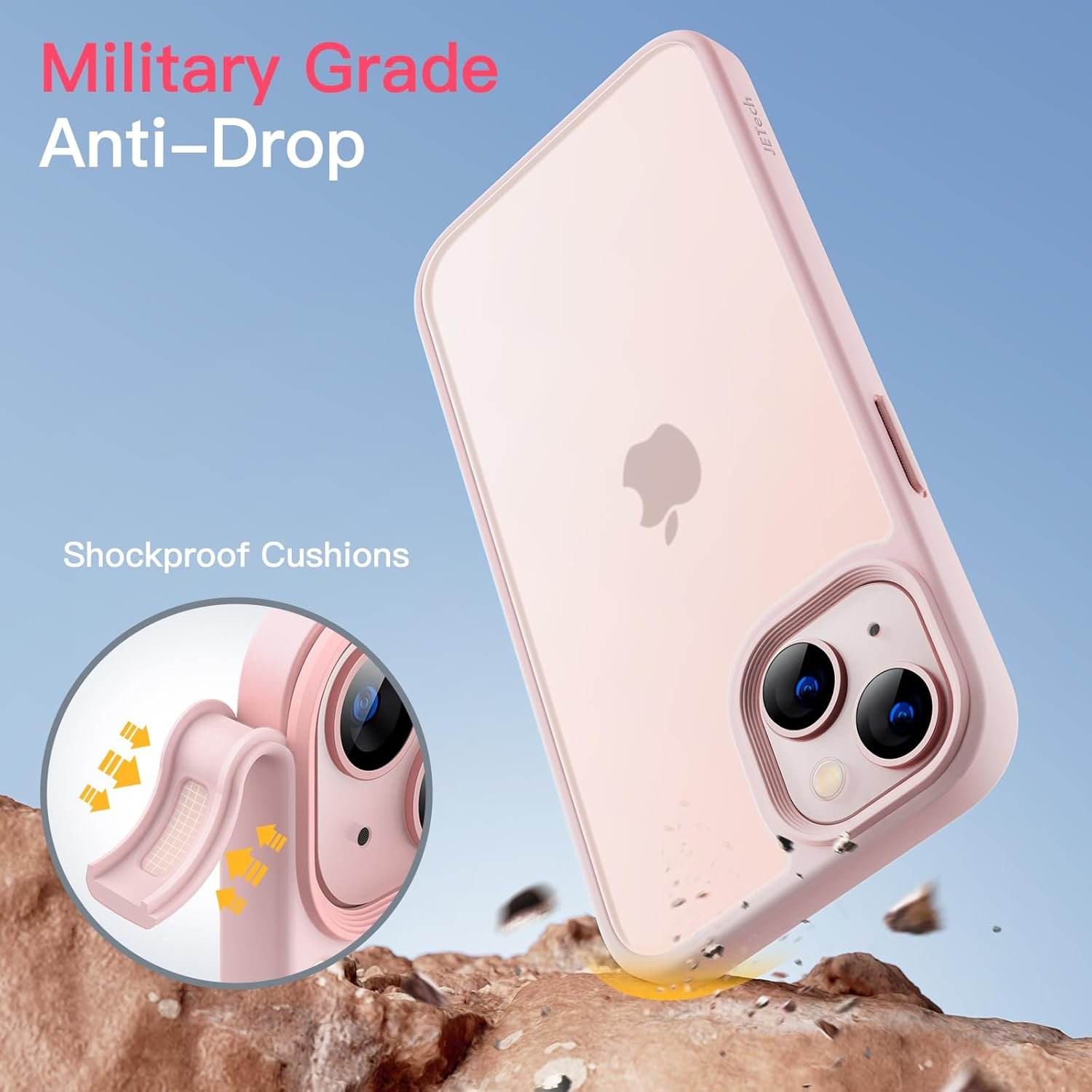 Imagem de Capa Fosca JETech para iPhone 13 de 6,1 Polegadas - Proteção Militar e Antimanchas (Rosa) - fragrância árabe