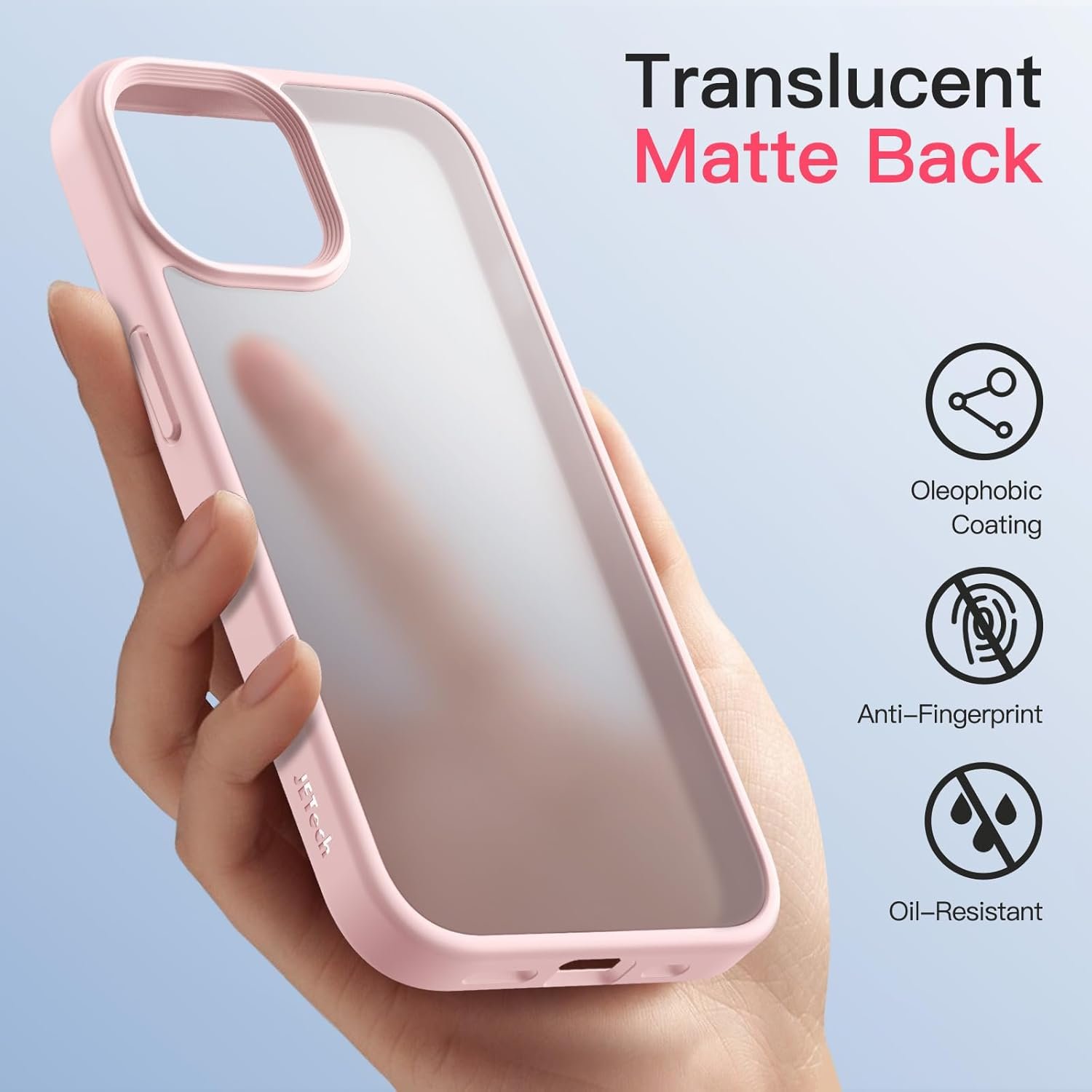 Imagem de Capa Fosca JETech para iPhone 13 de 6,1 Polegadas - Proteção Militar e Antimanchas (Rosa) - fragrância árabe