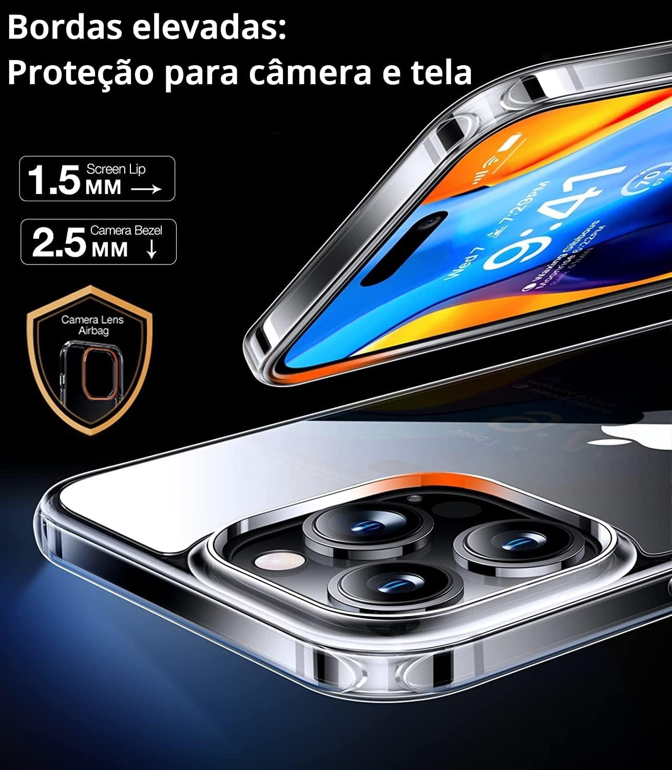 Imagem de Capa Transparente Antichoque para iPhone 14 Pro Max - Tela de 6,7" - Não Amarela - fragrância árabe