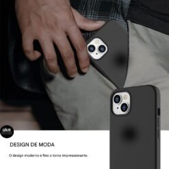 Imagem de Capa Anti Impacto Premium para iPhone 16 em Silicone Aveludado (Azul Piscina) - fragrância árabe