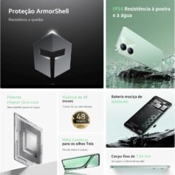 Imagem de Realme Note 60X - 64GB - 3GB RAM - Câmera de 8MP - Bateria de 5000mAh - Verde Wilderness - fragrância árabe