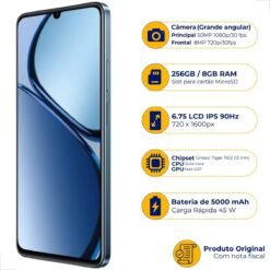 Imagem de Smartphone Realme C63 Azul com 256GB e Dual SIM - fragrância árabe