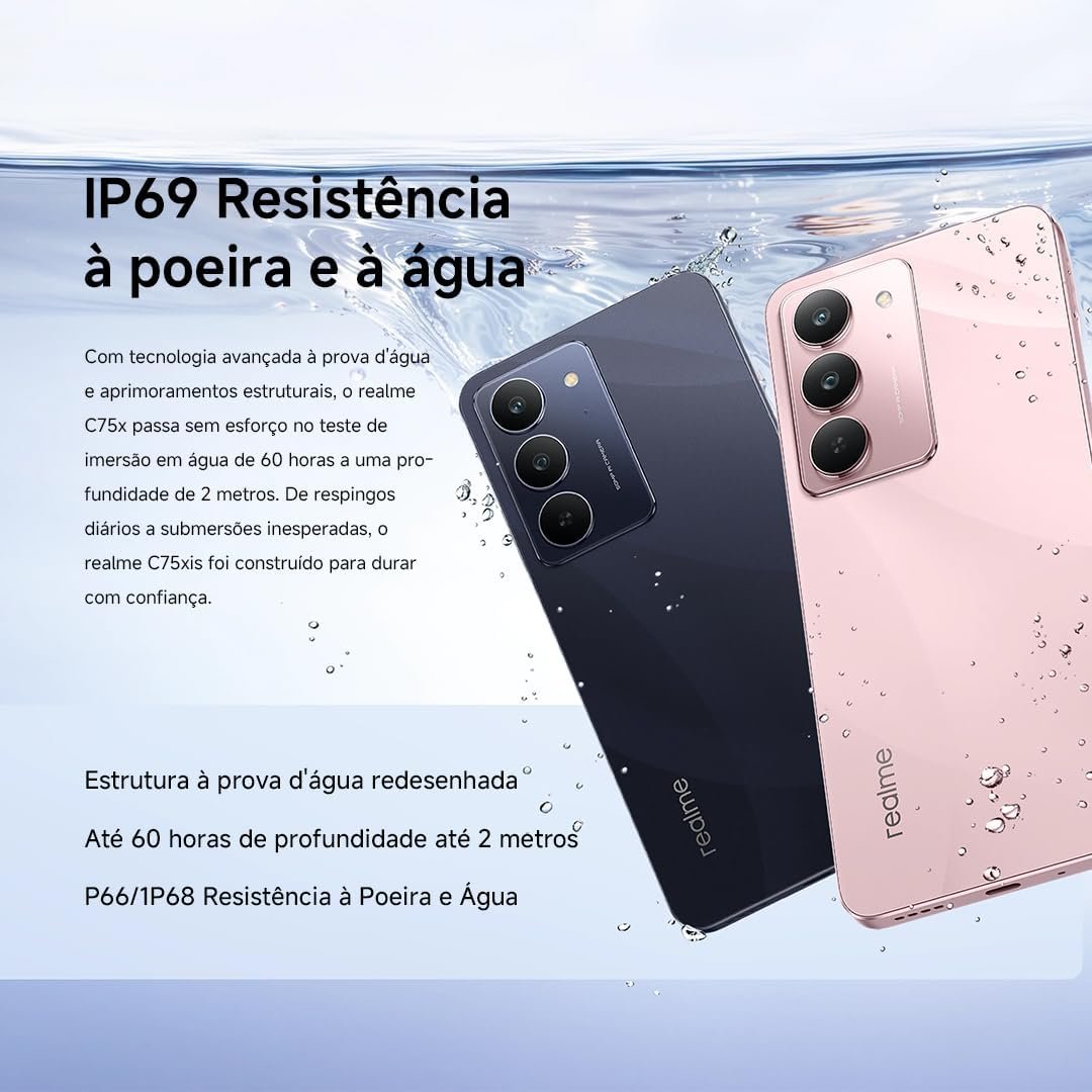 Imagem de Smartphone Realme C75x 256GB com 8GB de RAM - Cor Azul - fragrância árabe