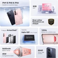 Imagem de Smartphone Realme C75x Rosa com 256GB e 8GB de RAM - fragrância árabe