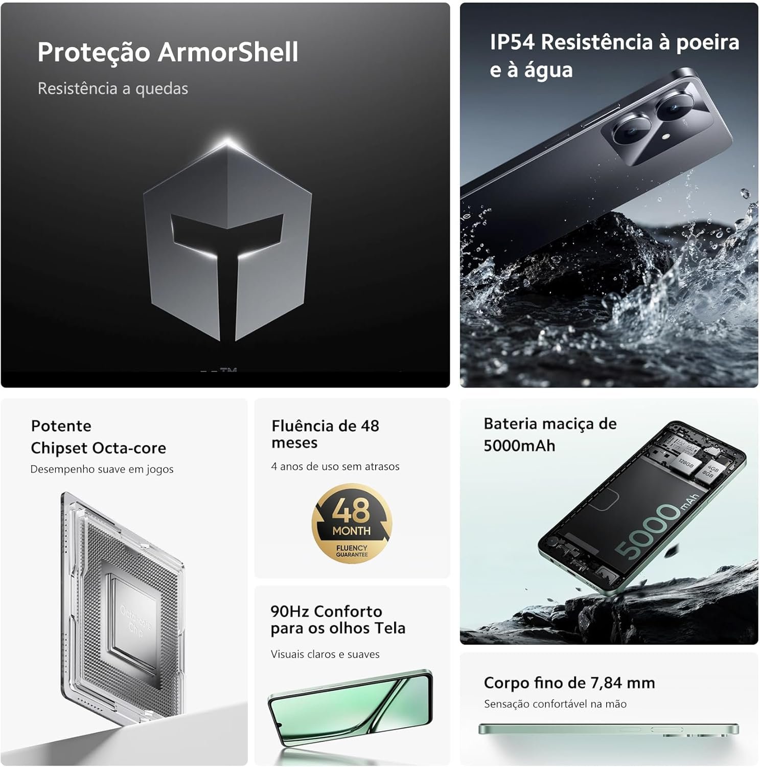 Imagem de Smartphone Realme Note 60x - 3 GB de RAM, 64 GB de Armazenamento, Bateria de 5000mAh e Tela de 6,74" 90Hz - Preto - fragrância árabe