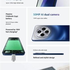 Imagem de Smartphone Xiaomi Redmi 14C - 8GB de RAM e 256GB de Armazenamento na Cor Verde Sálvia - fragrância árabe